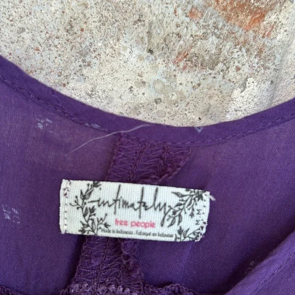 Free People Purple Lace Boho Swing Tunic Dress - Picture 8 of 9